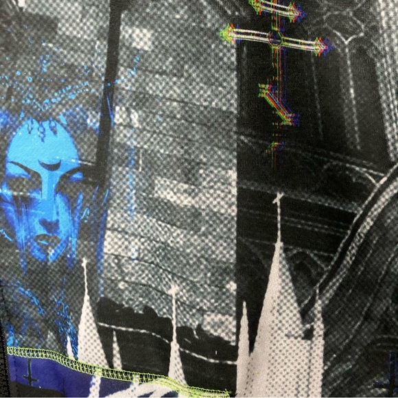 Widow Casual Corruption Gothic Graphic Zip Up Hoodie Large - Picture 5 of 6